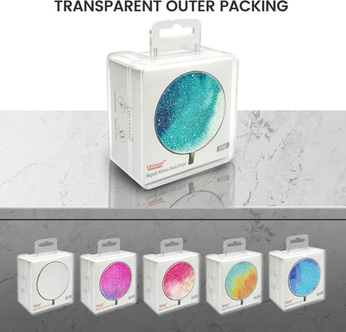 Wireless Charger 15W Max Bling MagSafe Charger Pad Type C Cable | Qi-Certified for iPhone 13/14/12/SE/11/X/XR, AirPods