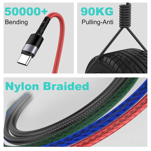 6 in 1 Multi Universal 1.8M/6Ft Phone Charging Cable, USB A/Type C to Lightning*2+Type C+Micro USB for Android/iPhone