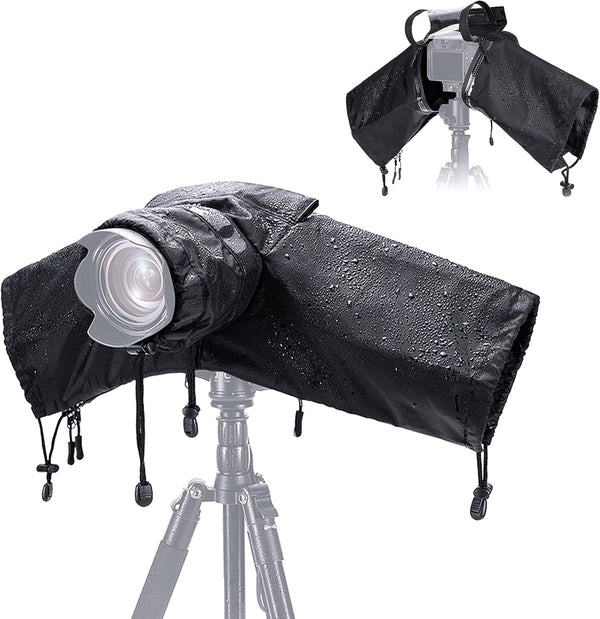 JJC Camera Rain Cover Sleeve for Canon, Nikon, Sony, Fujifilm Mirrorless Cameras with Lens Below 7.1x5.5x9.1”