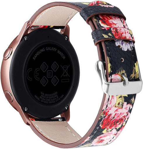 Bands Compatible with Samsung Galaxy Watch - 20mm Printed Leather Replacement Strap for Various Models
