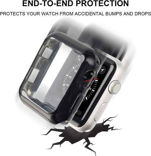 8 Pack 41mm Case with Built-in HD Clear Ultra-Thin TPU Screen Protector for Apple Watch Series 9, 8, 7