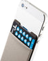 Sinjimoru Basic Cell Phone Wallet, Stick on Card Holder for Back of Phone, Grey