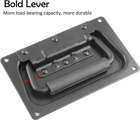 2Pcs Recessed Spring Loaded Speaker Handles, 5.1" x 3.15" Chest Cabinet Speaker Case Handles in Black