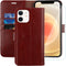 MONASAY Wallet Case for iPhone 12 mini 5G, Flip Folio Leather Cover with Credit Card Holder, Glass Screen Protector