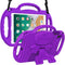 LTROP Kids Case for iPad 5th/6th Generation & Air 2, Shockproof Bumper Cute Kid Case with Shoulder Strap (Purple)