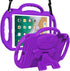 LTROP Kids Case for iPad 5th/6th Generation & Air 2, Shockproof Bumper Cute Kid Case with Shoulder Strap (Purple)