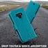 MONASAY Wallet Case for Galaxy Note 9, 6.4 inch, Light Blue Flip Folio Leather Cover with RFID Blocking