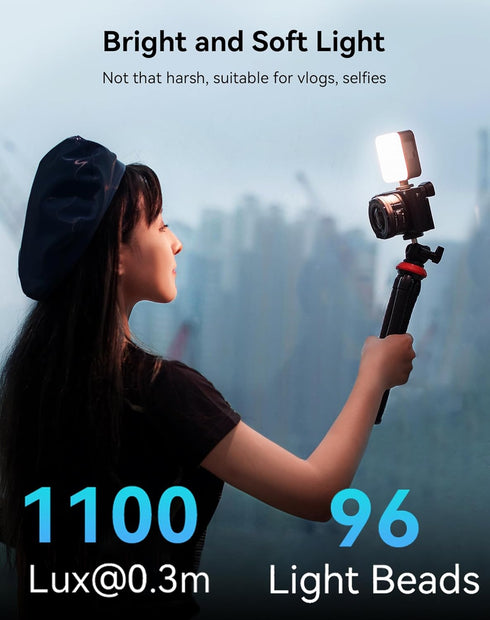 SmallRig P96 LED Video Light, Portable Camera Lights with 96 LED Beads for Photography, Rechargeable 2200mAh