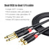 RCA to 1/4 TS Cable, Dual 1/4 Mono to Dual RCA, Copper Shielded, Gold-Plated, 6.6FT Audio Cord