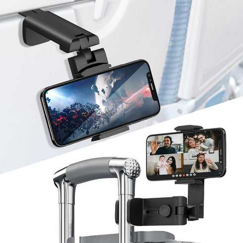 Universal Airplane Travel Phone Holder, Multi-Directional 360 Degree Rotation Mount for Desk, Travel Accessories
