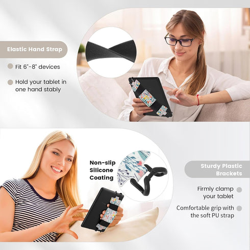 6-8" MoKo Soft Hand Strap for Kindle eReaders Fire Tablet Kindle/Kobo/Voyaga/Lenovo/Sony Kindle E-Book Tablet, Black