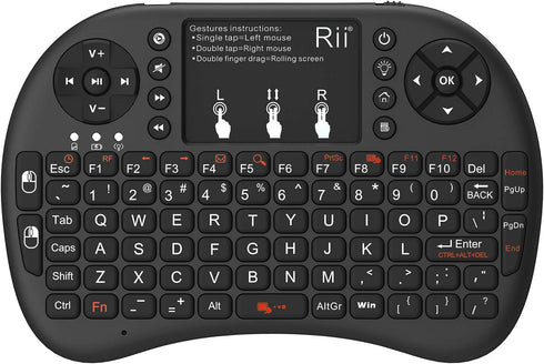 Rii Mini Wireless Keyboard with Touchpad, Backlit Portable for Laptop/PC/Tablets
