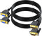 2-Pack VGA Extension Cable 6ft, Male to Female 15 Pin VGA Cord, Support 1080P Full HD for Laptop, PC