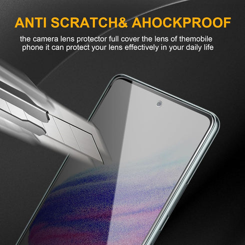 3 Pack Privacy Screen Protector + 3 Pack Camera Lens Protector for Samsung Galaxy A53, Anti Spy Tempered Glass