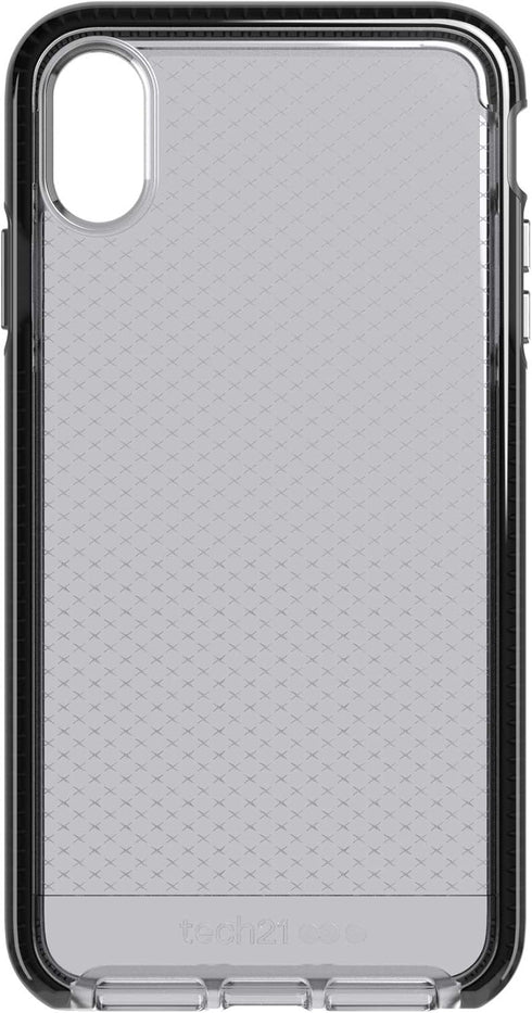 tech21 Protective Back Case Cover for Apple iPhone Xs Max, Thin Evo Check Pattern, Smokey Black