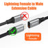 AGVEE [2 Pack 3.3ft Extension Cable Braided Female to Male Lightning Extender Cord Compatible with iPhone Pad Charger, Data Sync Video Audio & Charging Connector Adapter, Dark Gray