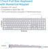 USB Wired Keyboard with Numeric Keypad - Ultra-Slim Aluminum Full Size Computer Keyboard for Mac Pro, MacBook Pro/Air,