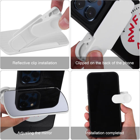 Gatuida Smartphone Camera Mirror Reflection Clip Kit, 2PCS Adjustable Phone Camera Mirror Kit for Photography