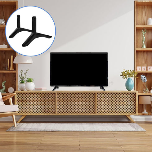 UKCOCO Tv Table Support and Replacement Base Stand with Screws Black Tv Holder Bracket for Flat Screen Televisions