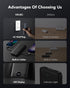 VRURC Portable Charger with Wall Plug, 10000mAh Slim Power Bank with Built-in Cables, PD 20W Fast Charging