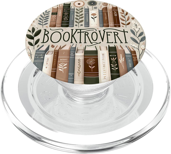 Book Lover Read Introvert Librarian Book Lover Reading Flower Floral Cute Reader Booktrovert PopSockets PopGrip for MagSafe