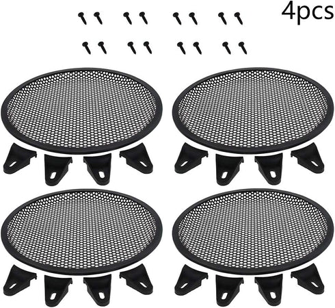 Fielect 4Pcs Black 10 inch Speaker Grill Cover - SubWoofer Grille Speaker Covers Waffle Grill Cover Guard Protector