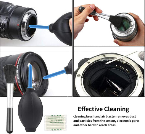 Professional DSLR Camera Cleaning Kit - APS-C Cleaning Swabs, Microfiber Cloths, Camera Cleaning Pen