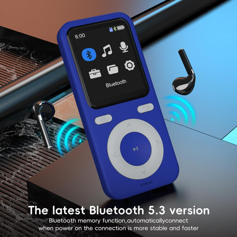 wiwoo 64GB MP3 MP3 128GB(Earbuds Player with Bluetooth,Bluetooth Portable HiFi Lossless Sound Player with Speaker,Voice