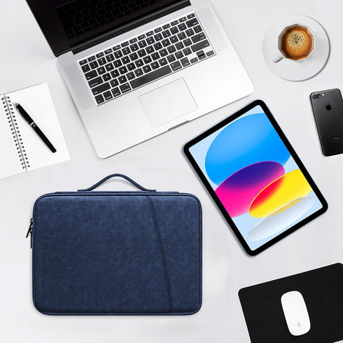 DTTO 9-11 Inch Tablet Sleeve Bag, Waterproof Travel Case for iPad Air M2, iPad Pro M4, Galaxy Tab A9+, Navy Blue