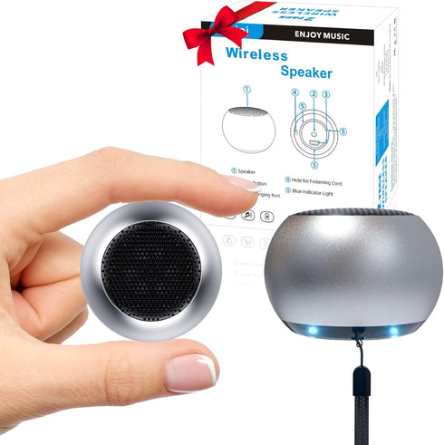 SEVENKA 2 Mini Speakers, 3W Portable Water Resistant Wireless Stereo Pairing, Rechargeable Metal Bluetooth Speakers