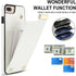 Asuwish iPhone 7/8 Plus Wallet Case with Tempered Glass, Leather Purse, Credit Card Slot - White for Women.