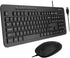Wired Keyboard and Mouse Combo, Macally Slim Full Sized Ergonomic USB for Laptop and Desktop