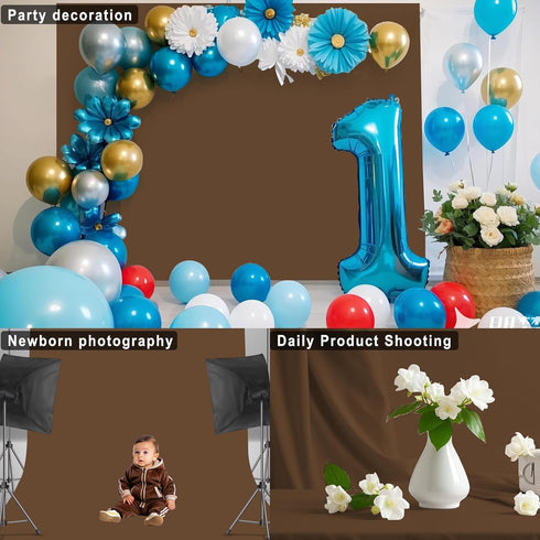 LYLYCTY 8X10 Dark Brown Backdrop for Photoshoot, Professional Photo Backdrop Background Curtain for Product