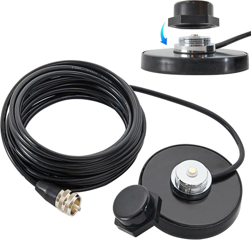 Anina NMO Antenna Magnetic Base Mount 16.4 FT RG58 Coaxial Cable PL-259 Plug