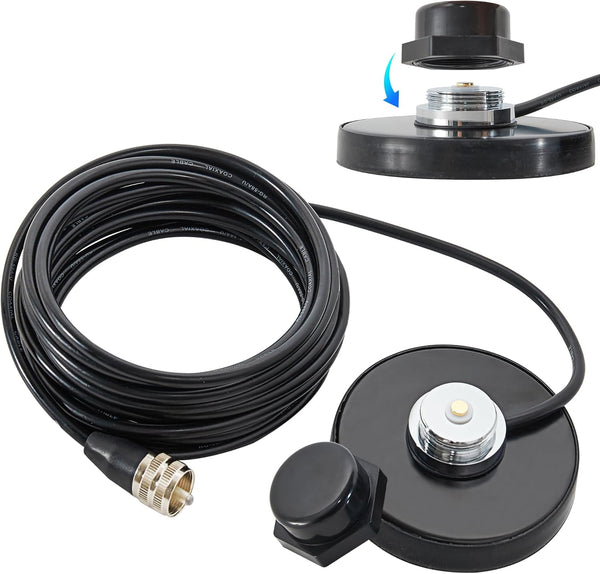Anina NMO Antenna Magnetic Base Mount 16.4 FT RG58 Coaxial Cable PL-259 Plug
