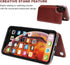 iPhone Xs Max Wallet Case, OT ONETOP Premium PU Leather with Card Holder, Brown, 6.5 Inch