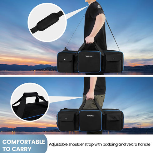 YOREPEK Tripod Carrying Case Bag - 30.5" Large Photo Studio Equipment Case with 2 Protective Padding for Light Stand,