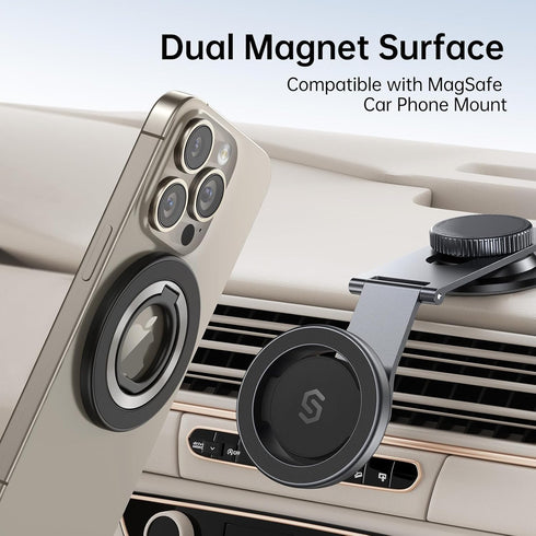 SYNCWIRE Upgraded Magnetic Phone Ring Holder for MagSafe, Finger Grip Stand Kickstand Compatible with iPhone 15 Pro Max