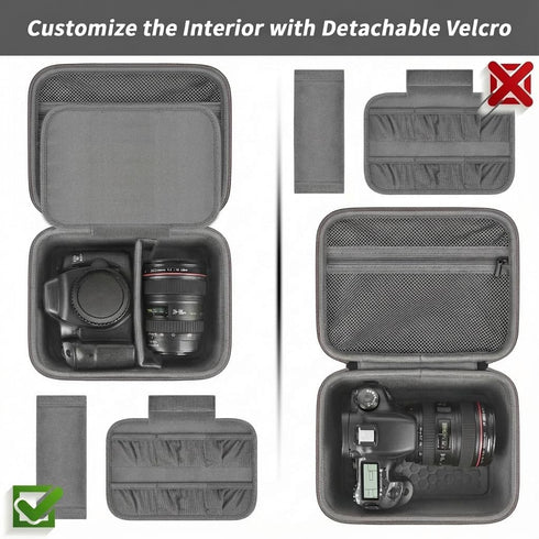 T7 R50 R100 R10 R5 R6 R8 6 Comecase Hard Camera Case for Canon EOS Rebel Mark II, DSLR Mirrorless Camera Bag with Slots