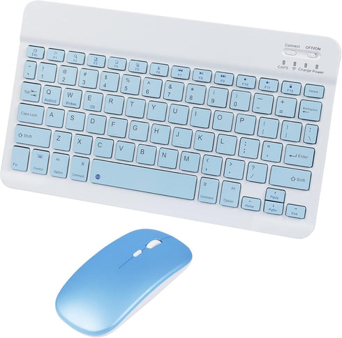Bluetooth Wireless Keyboard and Mouse Combo, Ultra-Slim Rechargeable Ergonomic Small Keyboard Mouse for iPad iPhone