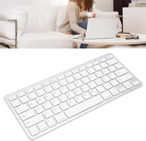 PUSOKEI Bluetooth Keyboard, Portable Slim Silent QWERTZ German Keyboard for iOS, Android, Windows (German Layout)