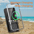 Outdoor Solar Portable Power Bank with Wireless Charging, 10000mAh Battery, IP65 Waterproof