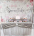 Mocsicka Snowflake Baby Shower Backdrop, Winter Wonderland Photography Background, Pink & Silver Snowflakes