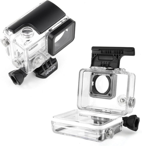 SOONSUN Standard Waterproof Case Dive Housing for GoPro Hero 4 Black, Hero 4 Silver, Hero 3+, Hero 3 Cameras with