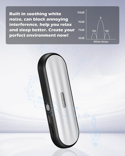 20-Hour Under Pillow Bluetooth Speaker for Sleep: Private Bone Conduction Portable Speaker with White Noise - Battery