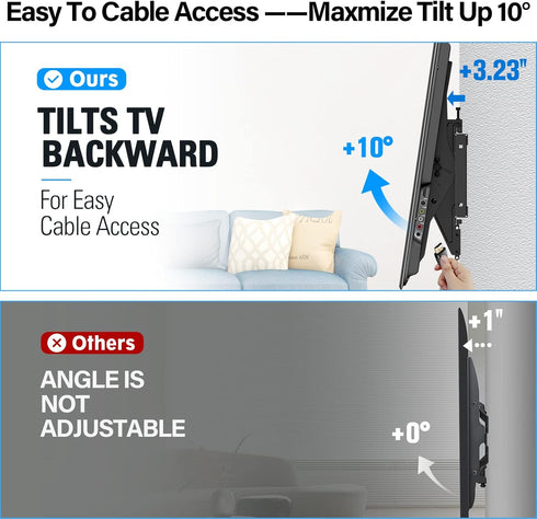 MOUNTUP TV Wall Mount for Most 37-86" TVs, Tilting Bracket with Level Adjustment, Max VESA 800x400mm, 120 LBS