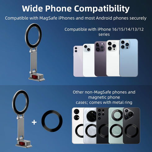 BRDRC 1/4" Cold Shoe Phone Mount with Arca Port, Tripod Mount for MagSafe Magnetic Hot Shoe Adapter with Screw Hole