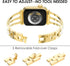 Surace Gold Apple Watch Bands 45mm for Women, Bling Diamond Rhinestone Link Bracelet with 2 in 1 Waterproof Case
