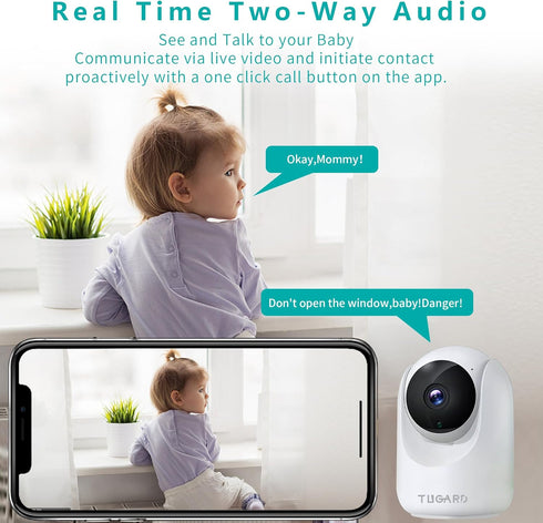 TUGARD Camera,2.4G 355View 100vertical,Motion Vision,2-Way Talk,Cloud/SD,6 Indoor Security WiFi Cameras for Home
