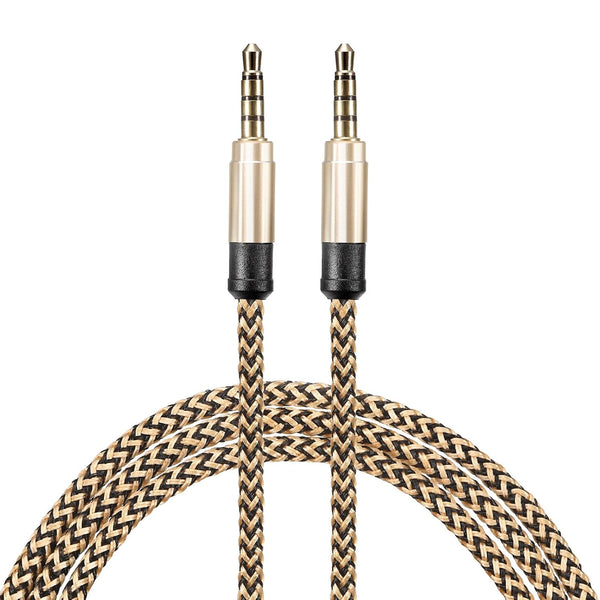 MECCANIXITY Aux Cable 3.5mm Male to Male, 5Ft Nylon Braided Hi-Fi Stereo Sound Cord for Earphones, Speakers